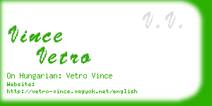 vince vetro business card